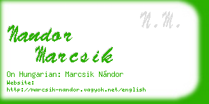 nandor marcsik business card
